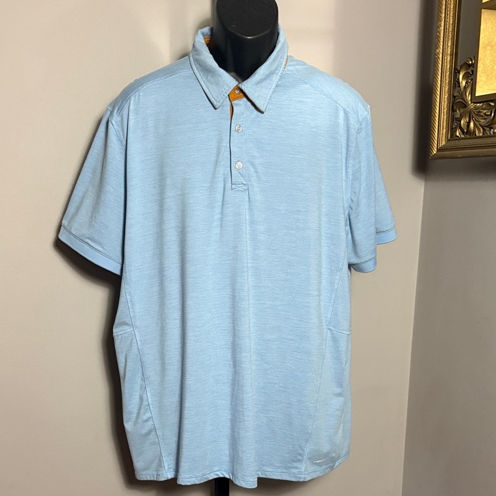 Motion XL Light Heather Blue Soft Golf Polo Shirt